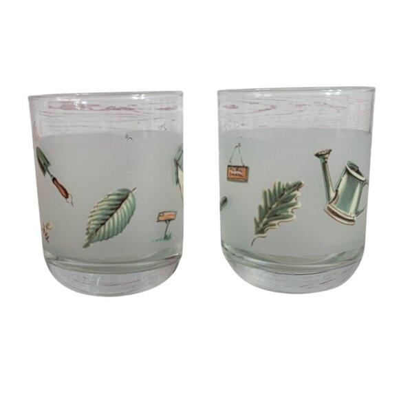 Pfaltzgraff Naturewood Frosted Juice Drinking Glasses 8oz Set of 2 Round Bottom - Picture 1 of 6